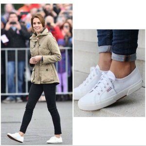 SUPERGA 2750 COTU TRAINERS SNEAKERS WHITE 8 KATE MIDDLETON EXCELLENT COND!!